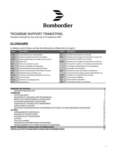 Thumbnail Bombardier Quarterly Report 2024-q3