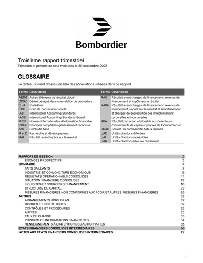 Thumbnail Bombardier Quarterly Report 2025-q3