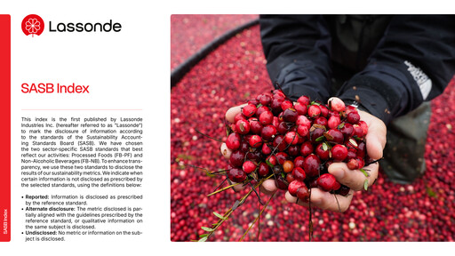 Thumbnail Lassonde Industries ESG Report 2025