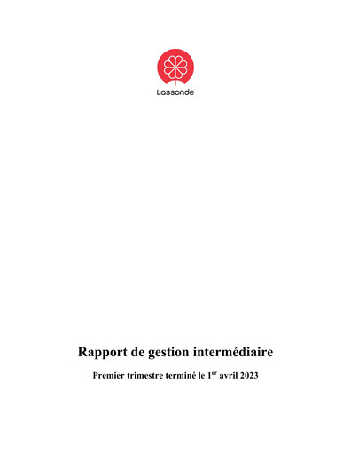 Thumbnail Lassonde Industries Quarterly Report 2023-q1