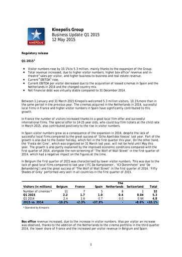 Thumbnail Kinepolis Group  Quarterly Report 2015-q1