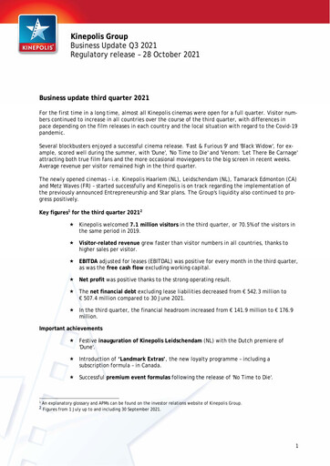 Thumbnail Kinepolis Group  Quarterly Report 2021-q3