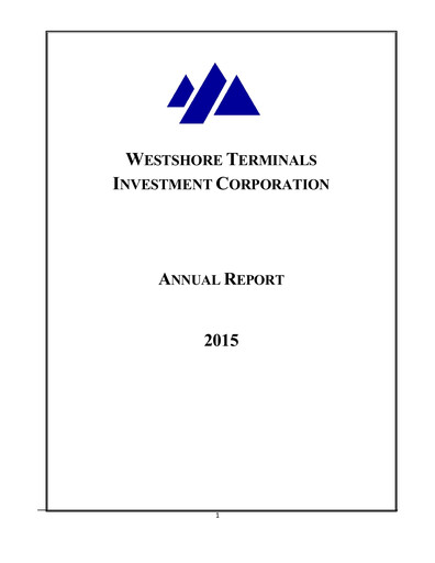 Thumbnail Westshore Terminals Investment Annual Report 2015
