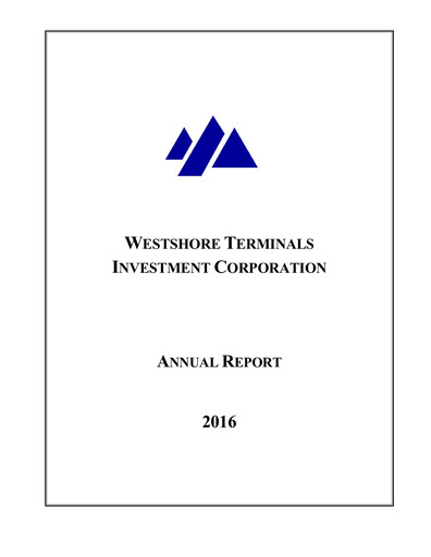 Thumbnail Westshore Terminals Investment Annual Report 2016