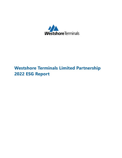 Thumbnail Westshore Terminals Investment ESG Report 2022