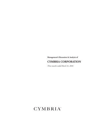 Thumbnail Cymbria Quarterly Report 2016-q1