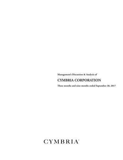 Thumbnail Cymbria Quarterly Report 2017-q3