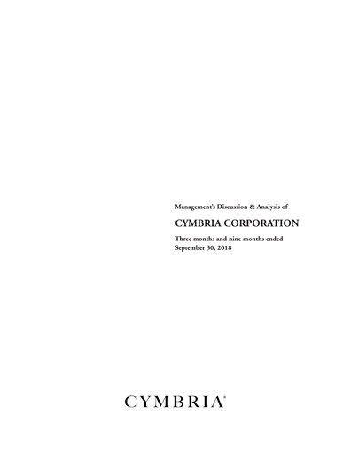 Miniature Cymbria Rapport trimestriel 2018-q3