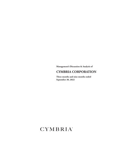 Thumbnail Cymbria Quarterly Report 2022-q3