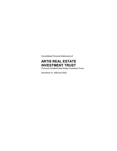 Thumbnail Artis REIT Financial Statement 2006
