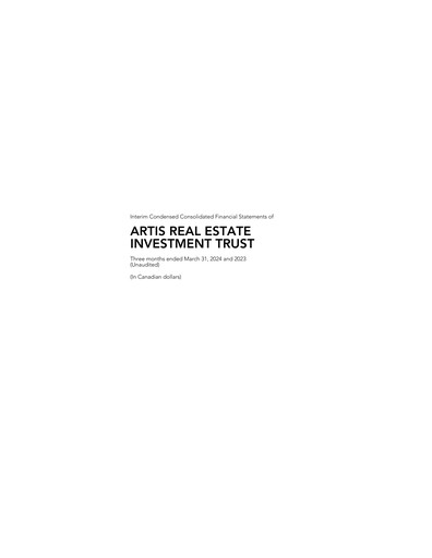Thumbnail Artis REIT Quarterly Report 2024-q1