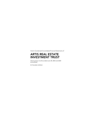 Thumbnail Artis REIT Quarterly Report 2025-q2