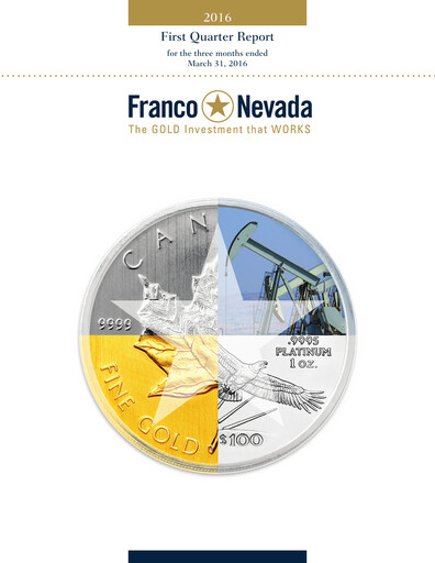 Thumbnail Franco-Nevada Quarterly Report 2016-q1