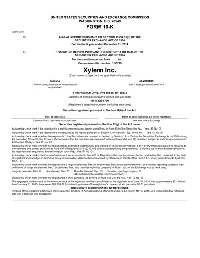 Thumbnail Xylem Annual Report 2014