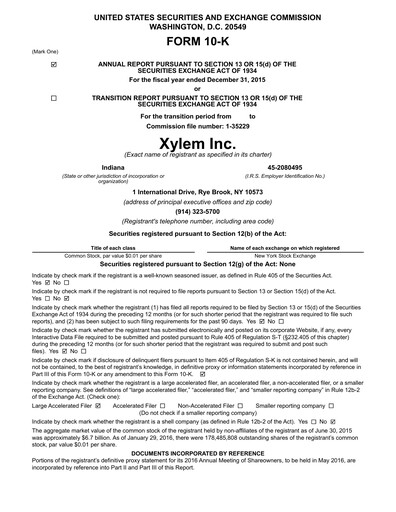 Thumbnail Xylem Annual Report 2015