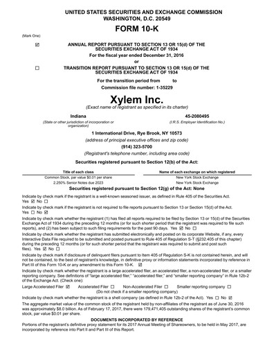 Thumbnail Xylem Annual Report 2016