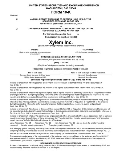 Thumbnail Xylem Annual Report 2017