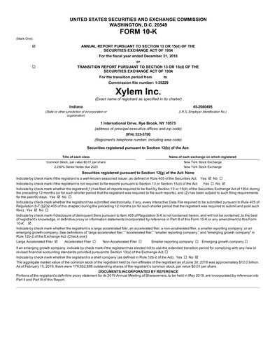 Thumbnail Xylem Annual Report 2018