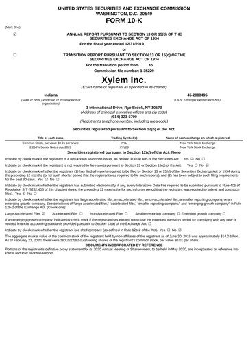 Thumbnail Xylem Annual Report 2019