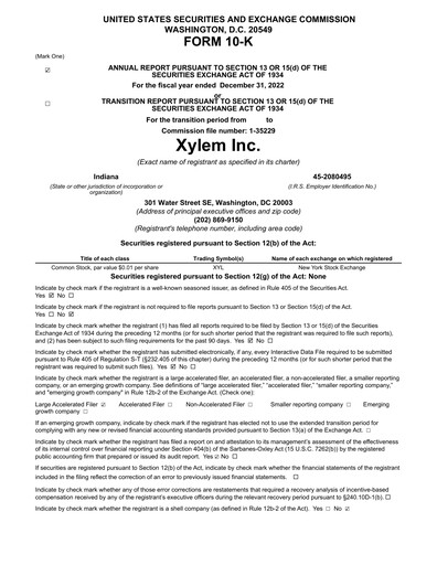 Thumbnail Xylem Annual Report 2022