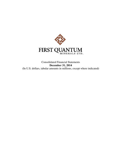 Thumbnail First Quantum Minerals
 Financial Statement 2014