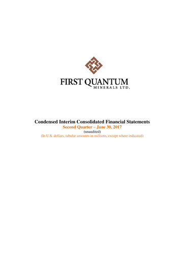 Thumbnail First Quantum Minerals
 Financial Statement 2017-q2