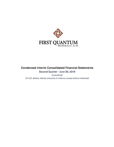 Thumbnail First Quantum Minerals
 Financial Statement 2019-q2