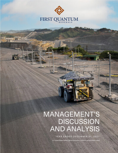 Thumbnail First Quantum Minerals
 Quarterly Report 2021-q4