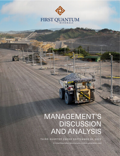 Thumbnail First Quantum Minerals
 Quarterly Report 2022-q3