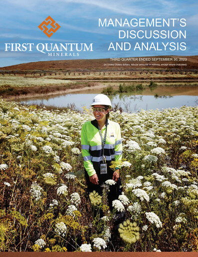 Thumbnail First Quantum Minerals
 Quarterly Report 2023-q3