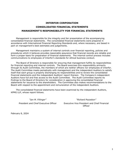 Thumbnail Interfor Financial Statement 2023