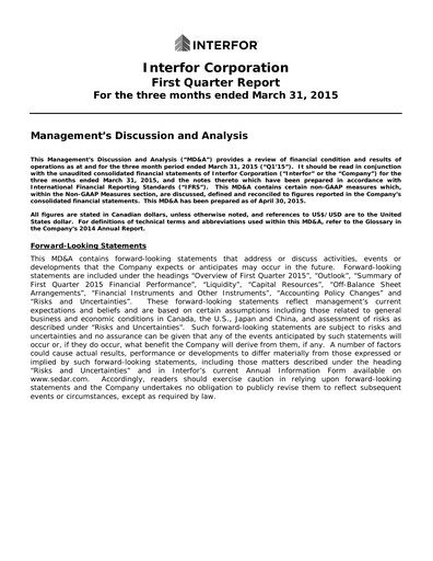 Thumbnail Interfor Quarterly Report 2015-q1