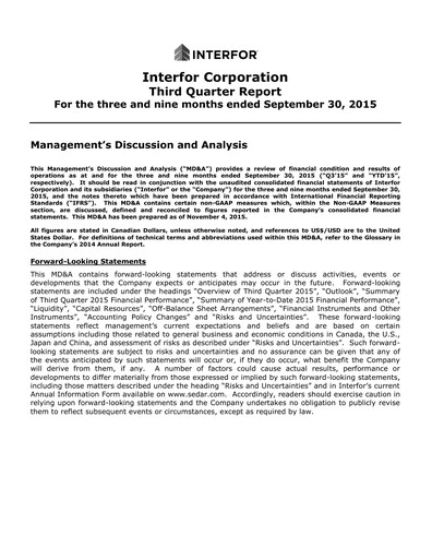 Thumbnail Interfor Quarterly Report 2015-q3