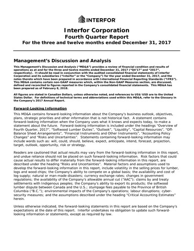 Thumbnail Interfor Quarterly Report 2017-q4