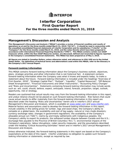 Thumbnail Interfor Quarterly Report 2018-q1