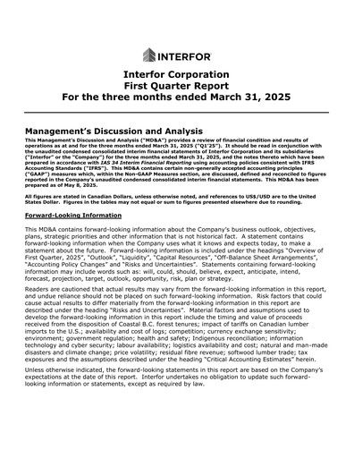 Thumbnail Interfor Quarterly Report 2025-q1