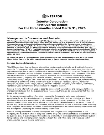 Thumbnail Interfor Quarterly Report 2026-q1