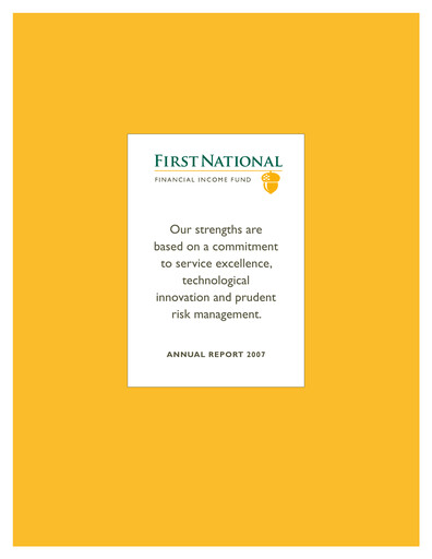 Miniature First National Financial Rapport annuel 2007
