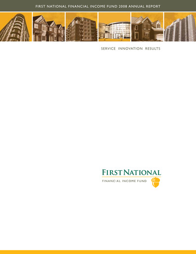Miniature First National Financial Rapport annuel 2008