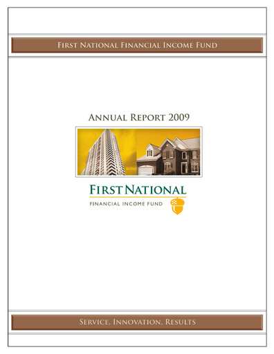 Miniature First National Financial Rapport annuel 2009