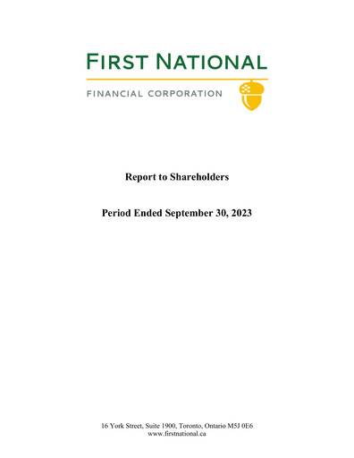 Thumbnail First National Financial Quarterly Report 2023-q3