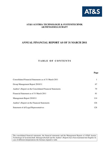 Thumbnail AT&S Austria Technologie & Systemtechnik Financial Report 2010-2011