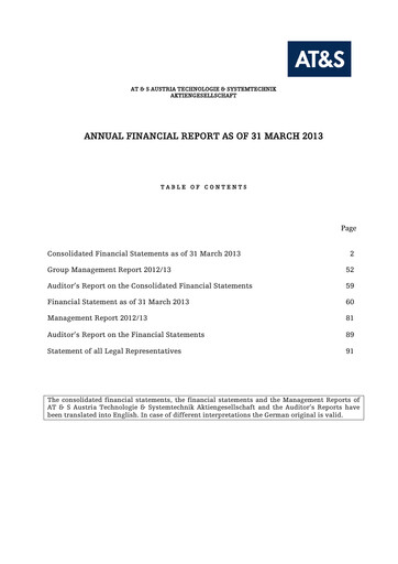 Thumbnail AT&S Austria Technologie & Systemtechnik Financial Report 2012-2013