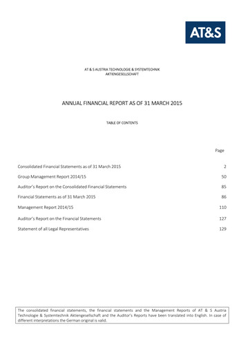 Thumbnail AT&S Austria Technologie & Systemtechnik Financial Report 2014-2015