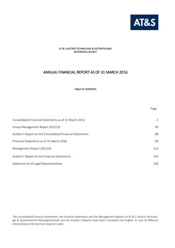 Thumbnail AT&S Austria Technologie & Systemtechnik Financial Report 2015-2016
