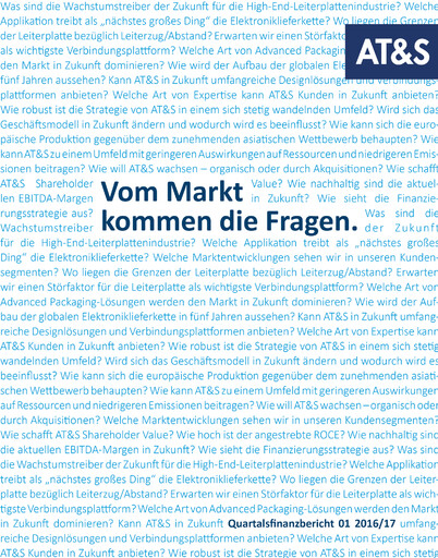 Thumbnail AT&S Austria Technologie & Systemtechnik Quarterly Report 2016-q1
