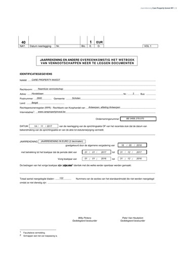 Thumbnail Care Property Invest NV Financial Statement 2017
