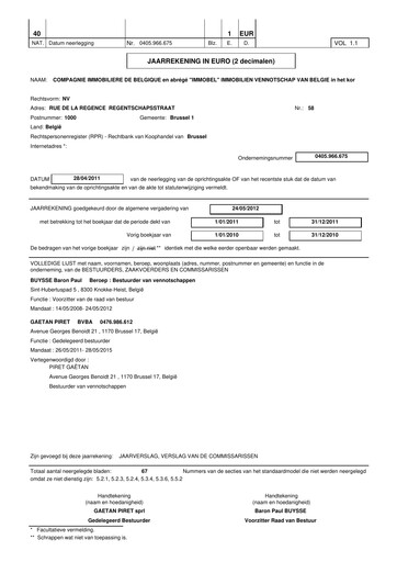 Miniature Immobel Rapport annuel 2011