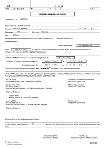 Miniature Immobel Bilan financier 2014