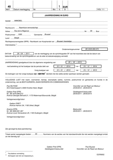 Miniature Immobel Bilan financier 2014
